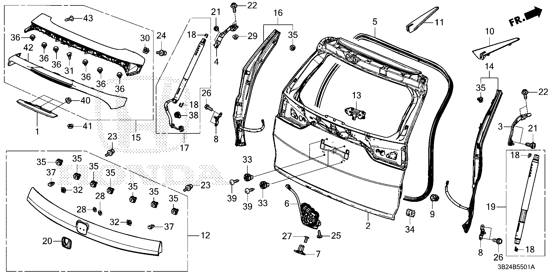 Diagram TAILGATE (POWER) for your 2020 Honda CR-V   