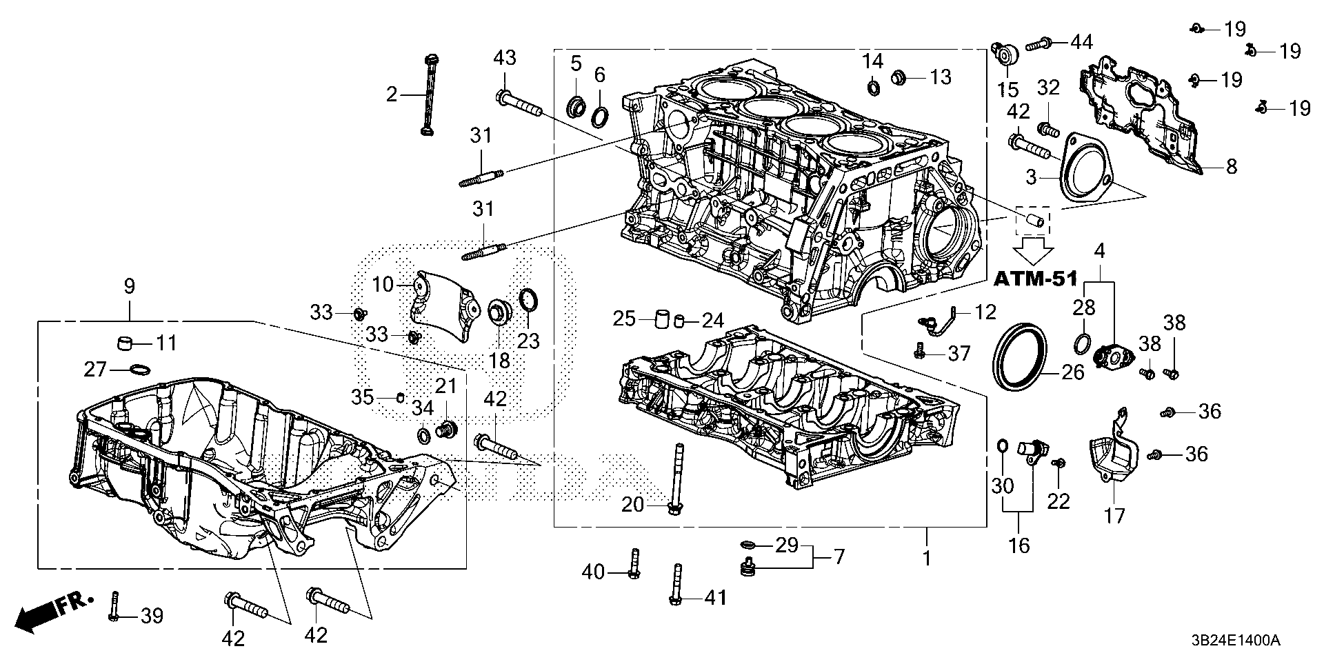 Diagram CYLINDER BLOCK@OIL PAN for your 2023 Honda CR-V   