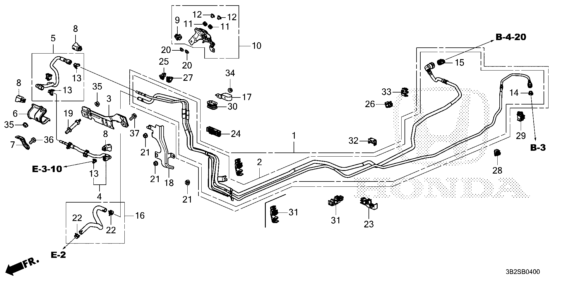 Diagram FUEL PIPE (KA/KC) for your Honda CR-V  