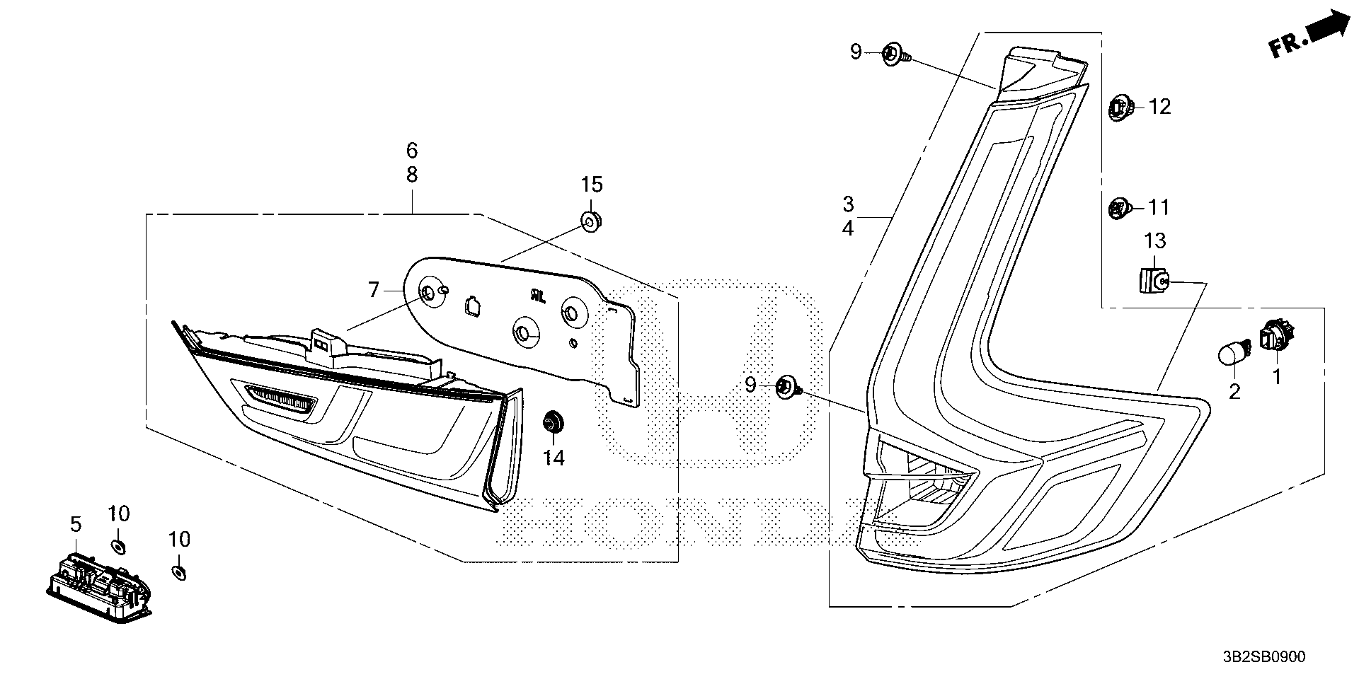 Diagram TAILLIGHT@LICENSE LIGHT for your 1992 Honda Accord   