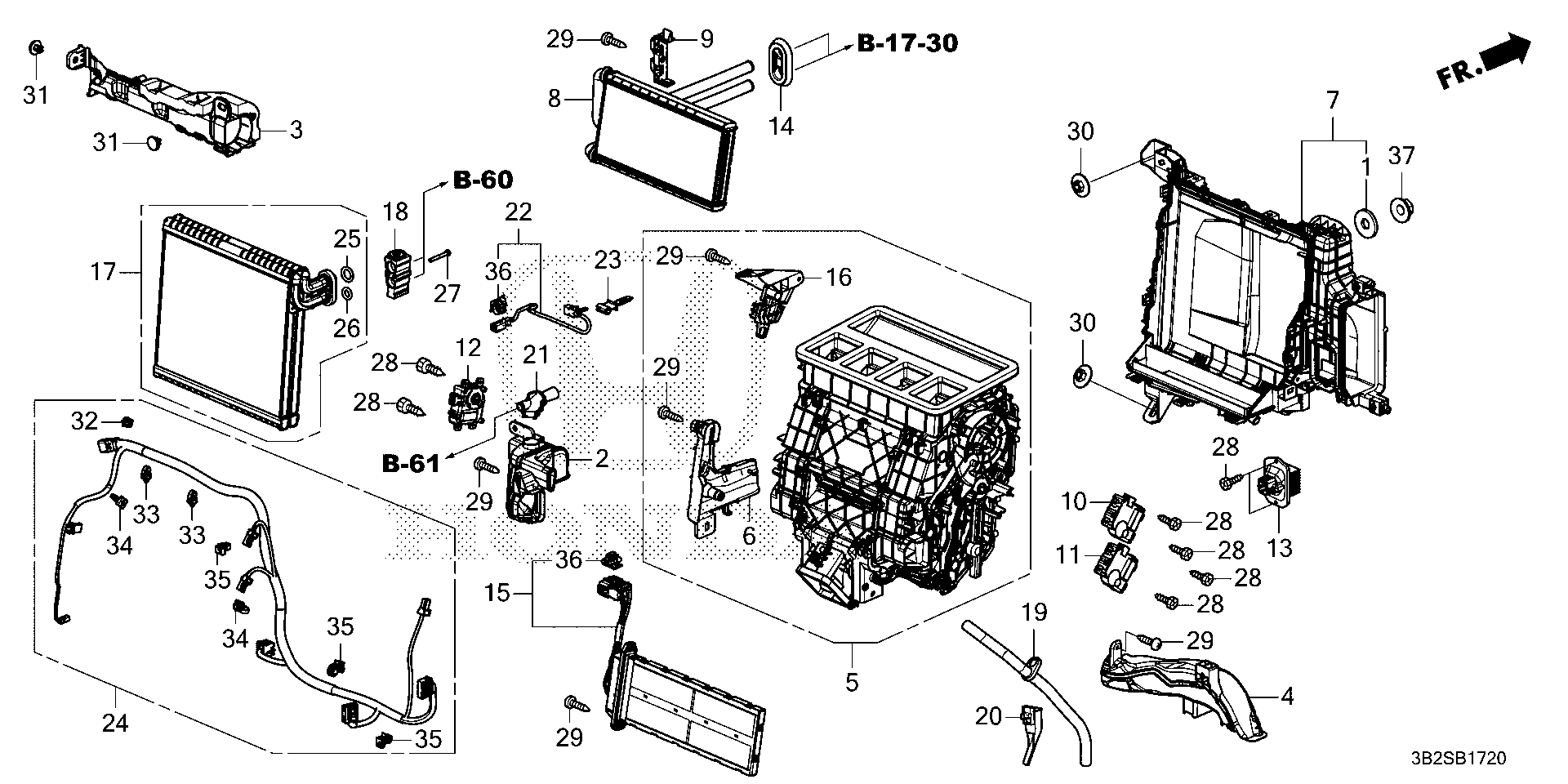 Diagram HEATER UNIT for your Honda CR-V  