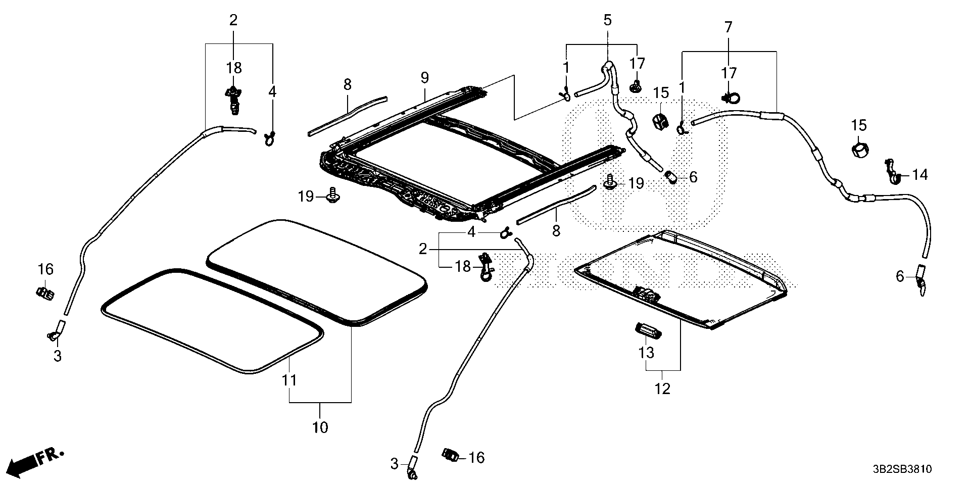 Diagram SLIDING ROOF for your 2025 Honda Pilot   