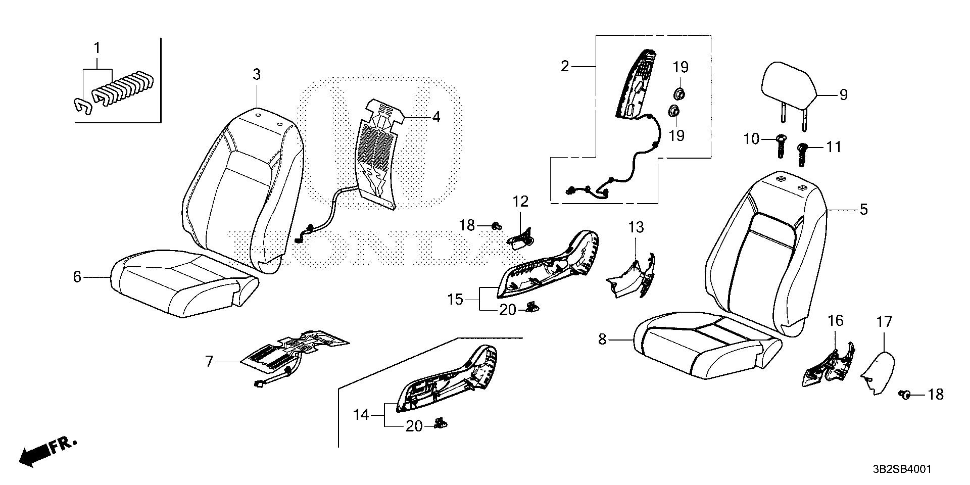 Full size assembly image of FRONT SEAT (R.) (1/1)
