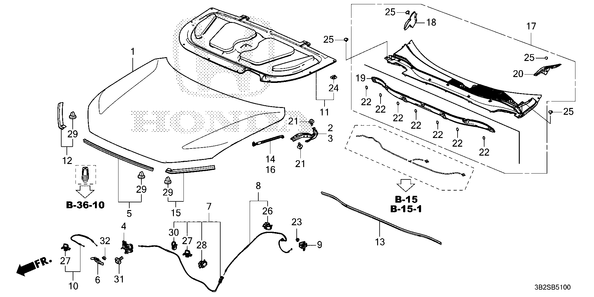 Diagram ENGINE HOOD for your 2012 Honda Accord Coupe   