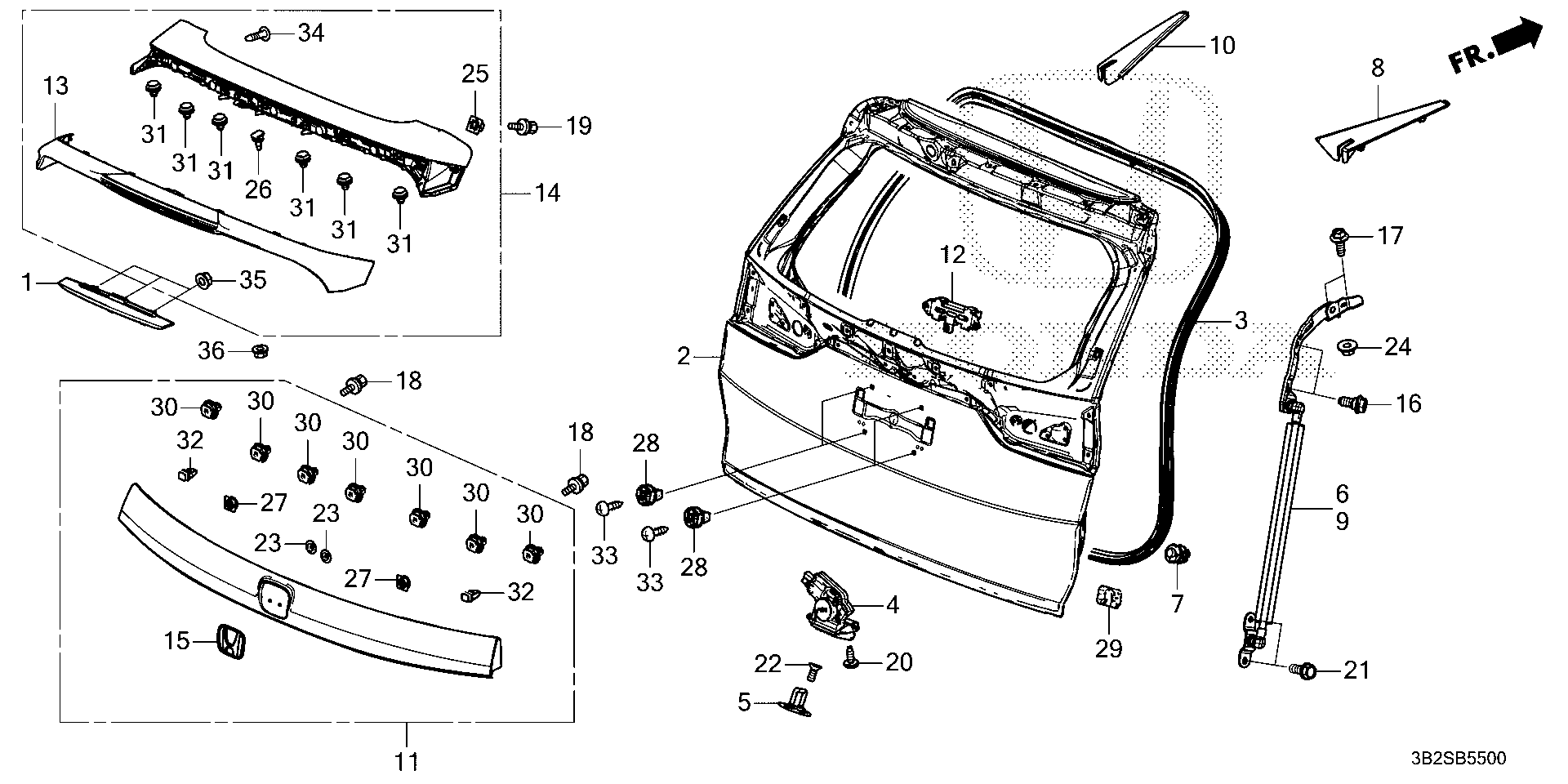 Diagram TAILGATE for your Honda CR-V  