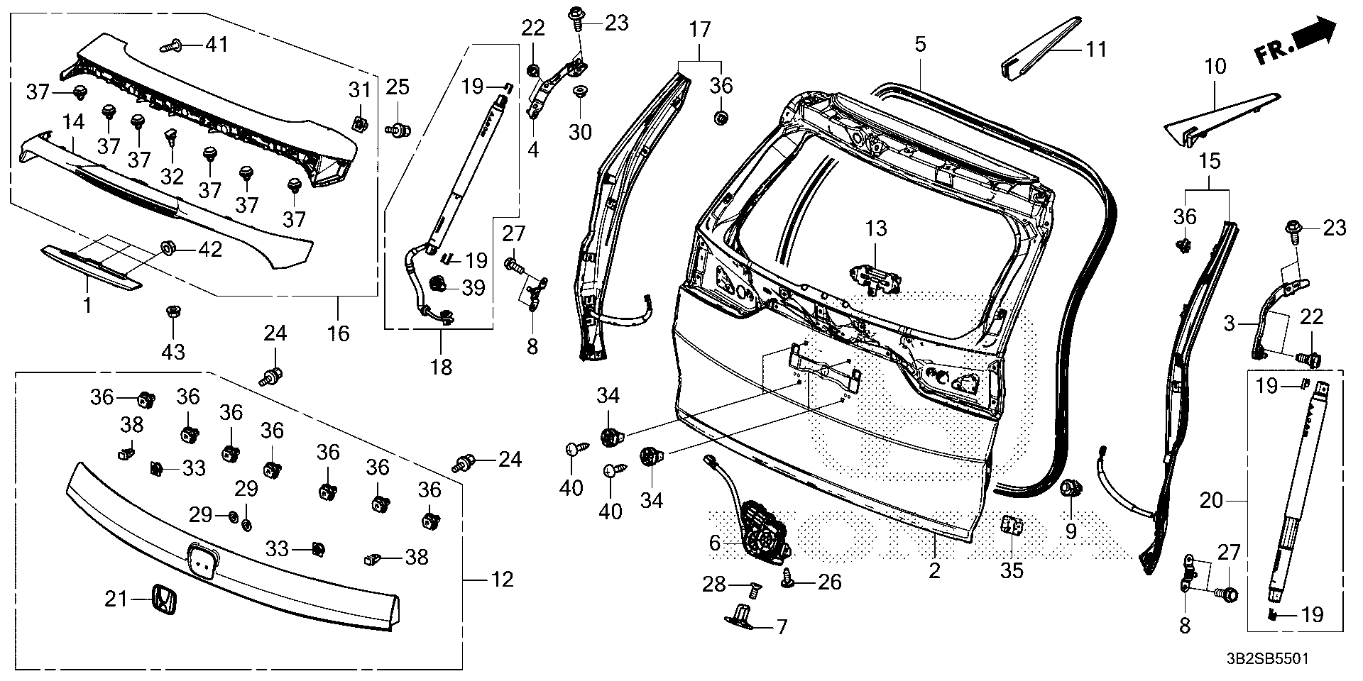 Diagram TAILGATE (POWER) for your 2025 Honda CR-V   