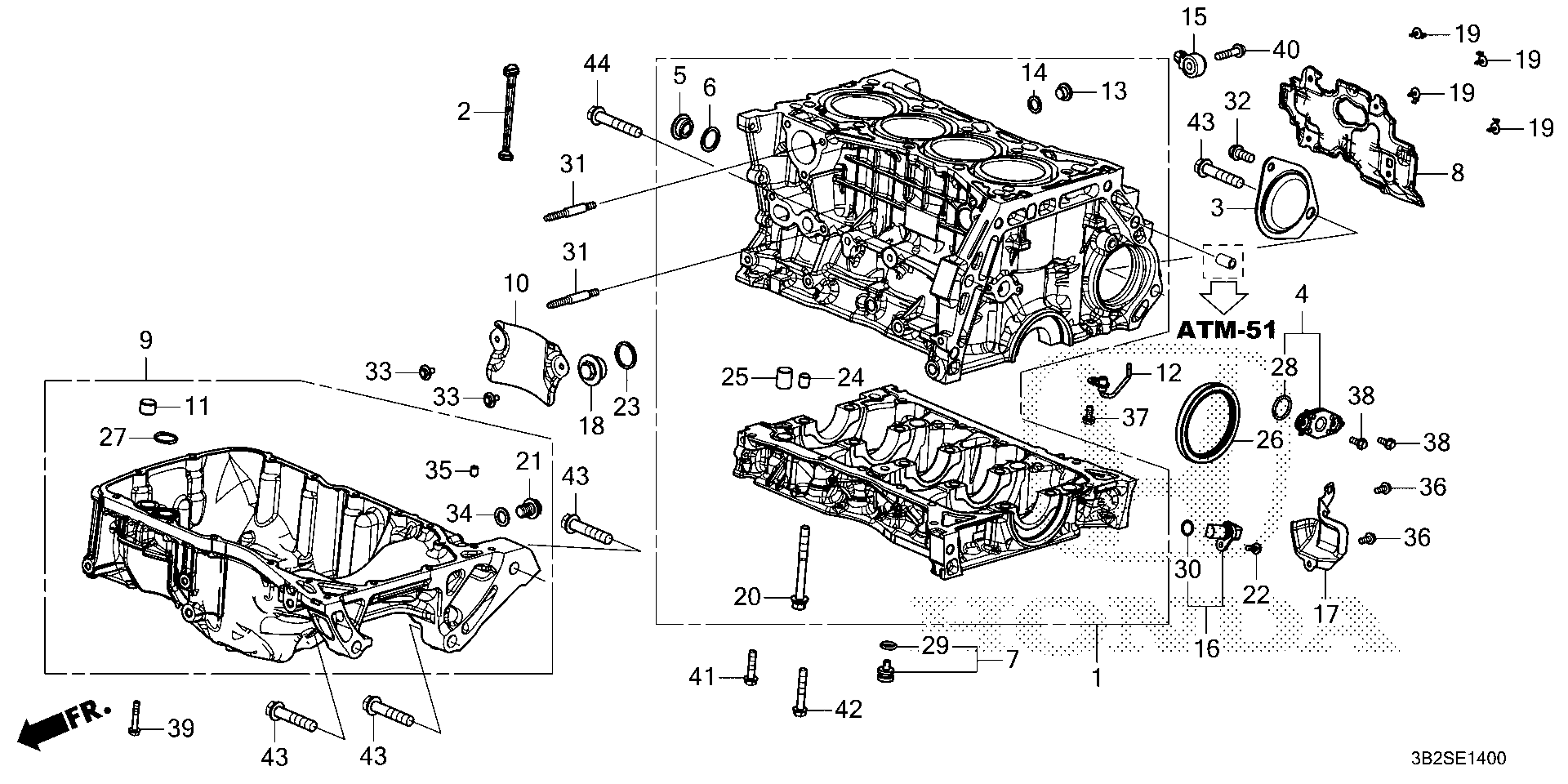 Diagram CYLINDER BLOCK@OIL PAN for your 2025 Honda CR-V   