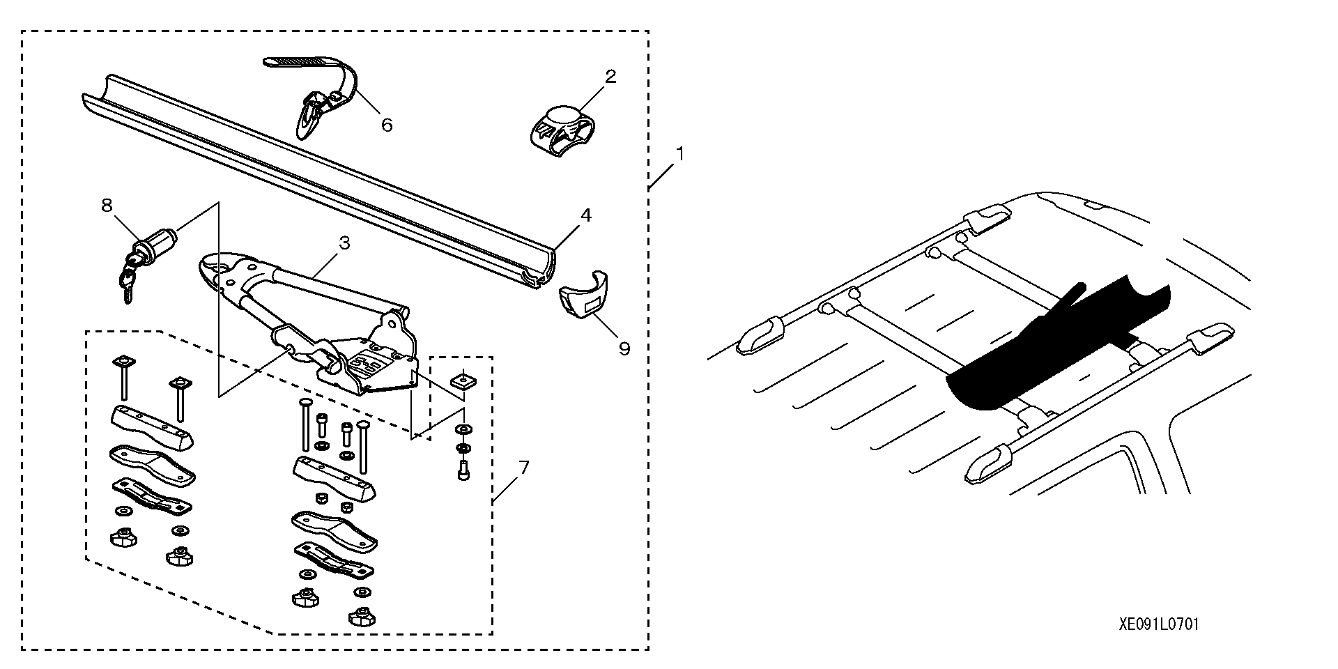 Diagram BIKE ATTACHMENT for your Honda CR-V  