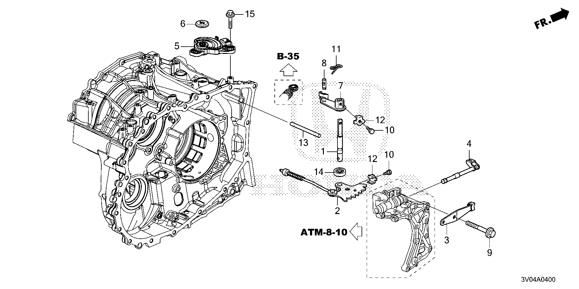 Diagram CONTROL SHAFT for your 1994 Honda Accord   