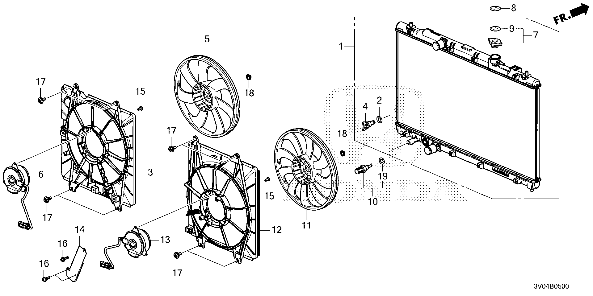 Diagram RADIATOR for your 2022 Honda CR-V   