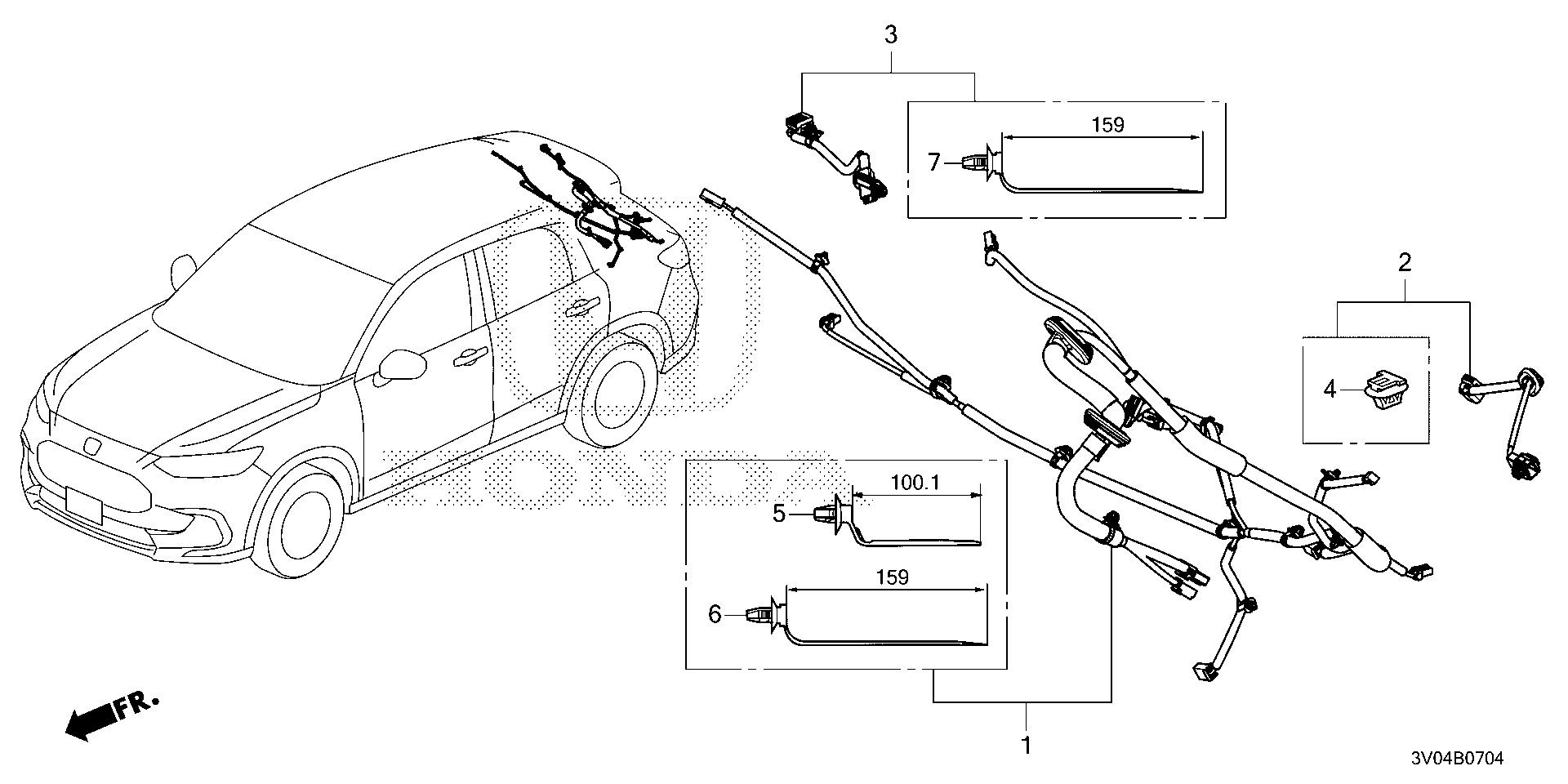 Honda HR-V Wire, tailgate. Electrical, harness - 32139-3W0-A00 | Honda ...