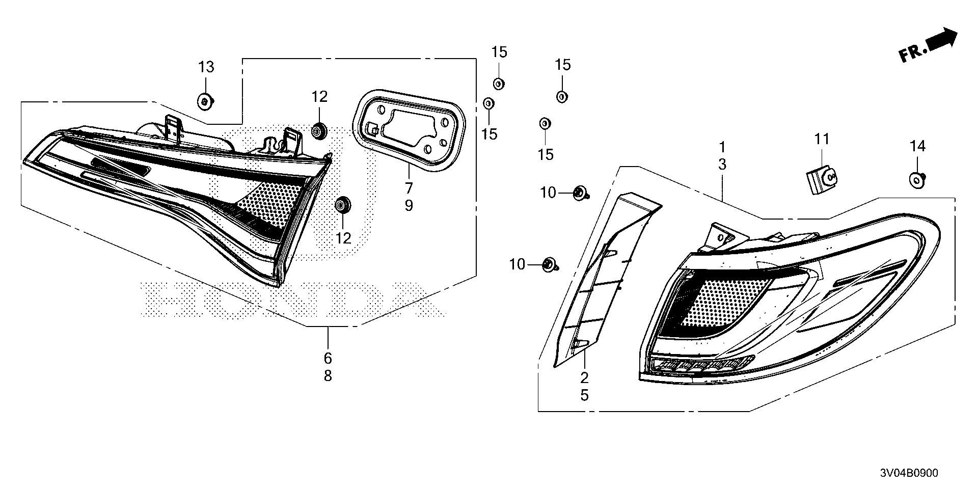 Diagram TAILLIGHT for your 1992 Honda Accord   