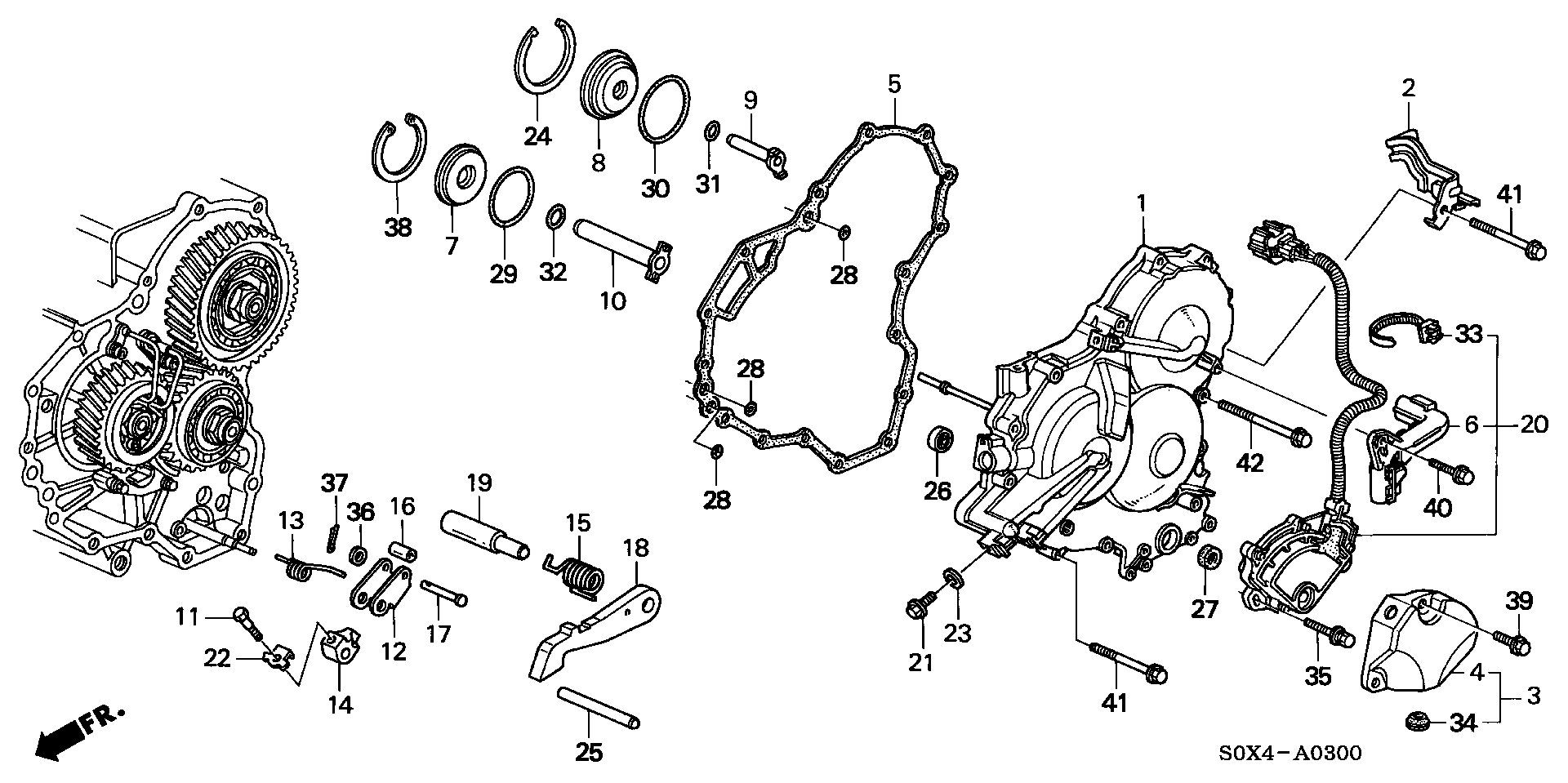 Diagram LEFT SIDE COVER (4AT) for your 2004 Honda Accord Coupe   