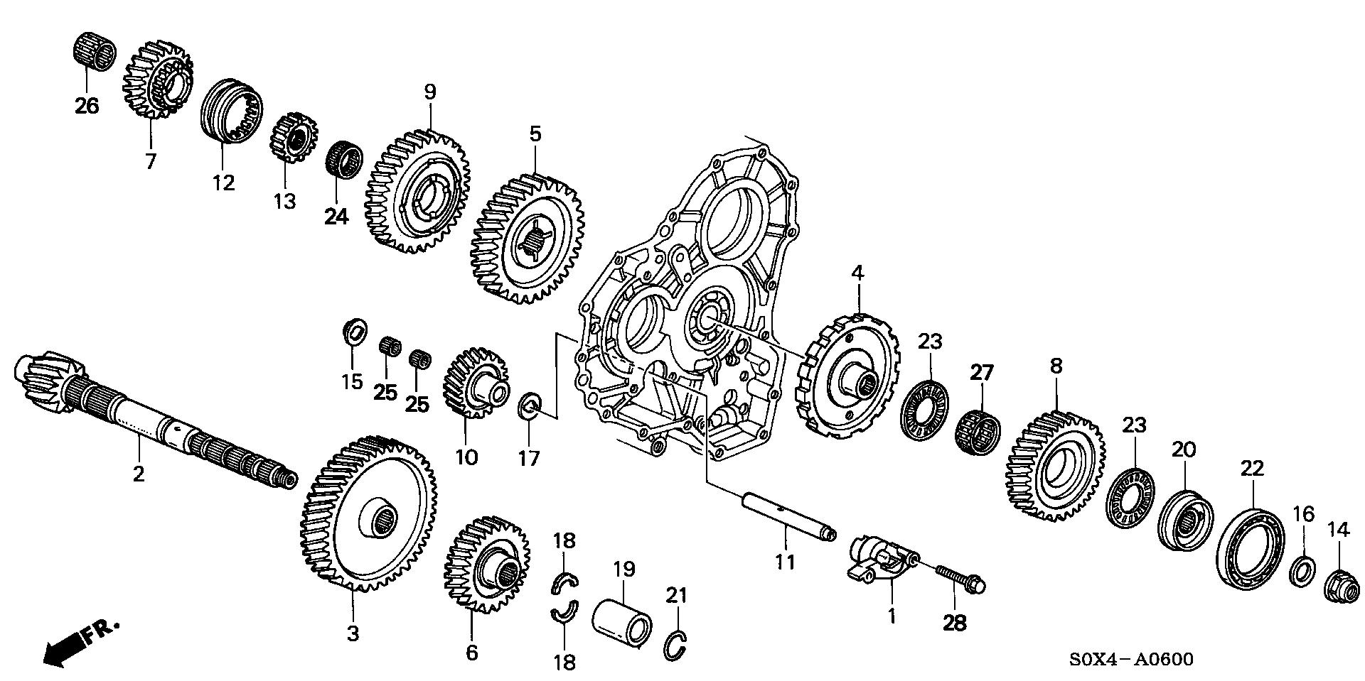 Diagram COUNTERSHAFT (4AT) for your 2008 Honda Accord Coupe   