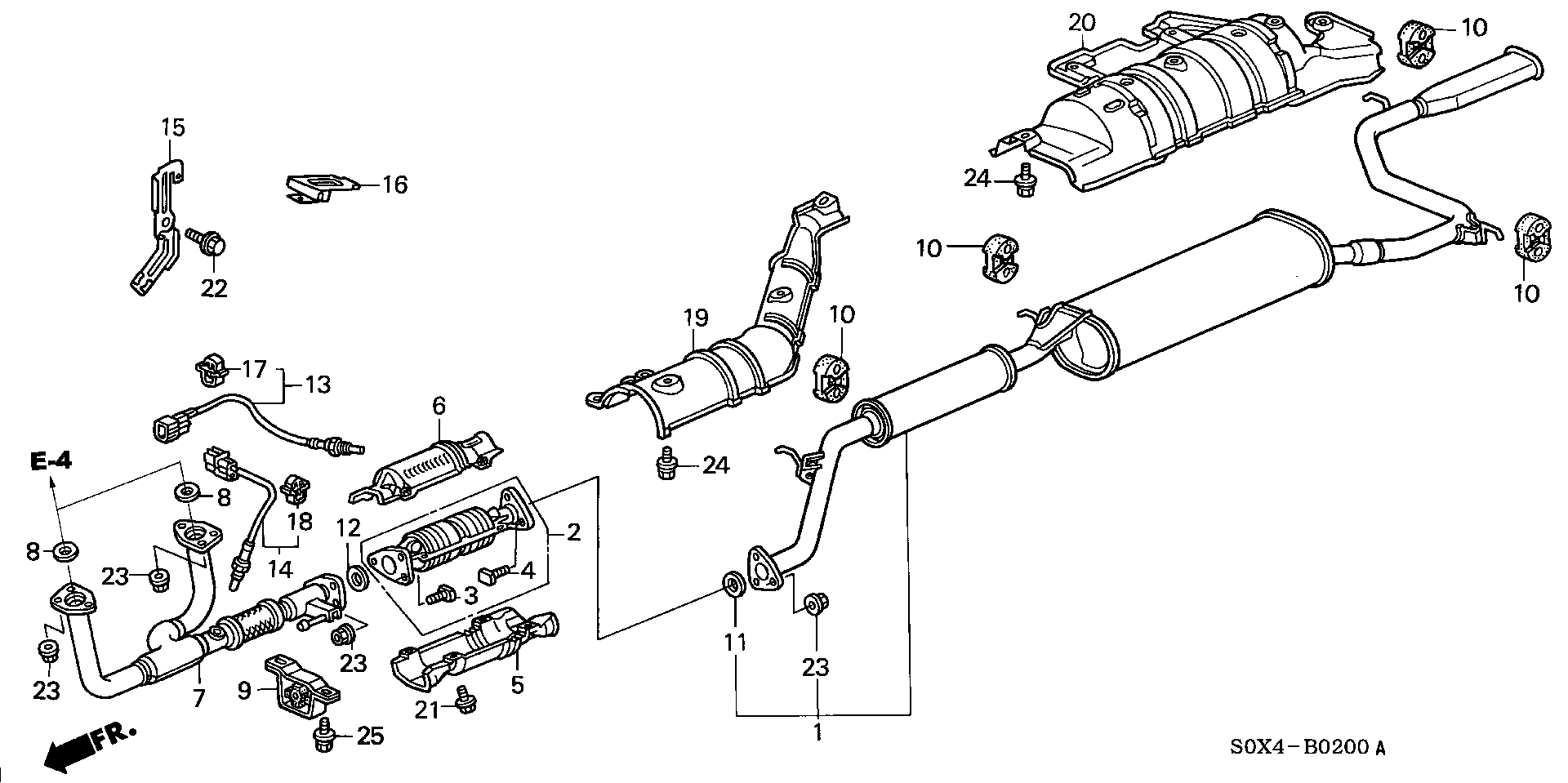 Diagram EXHAUST PIPE for your 1990 Honda Accord Coupe 2.2L AT LX 