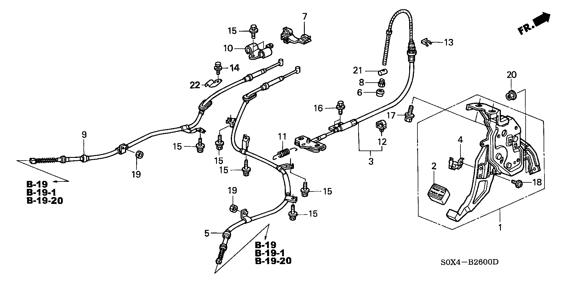 Diagram PARKING BRAKE for your Honda Odyssey  