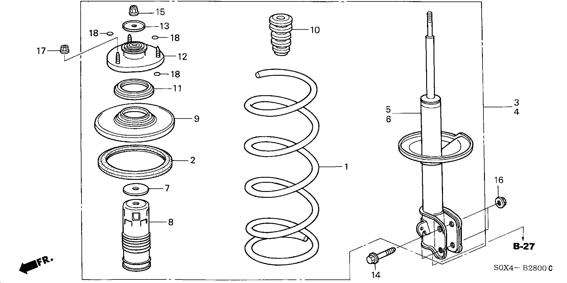 Diagram FRONT SHOCK ABSORBER for your 2023 Honda CR-V   