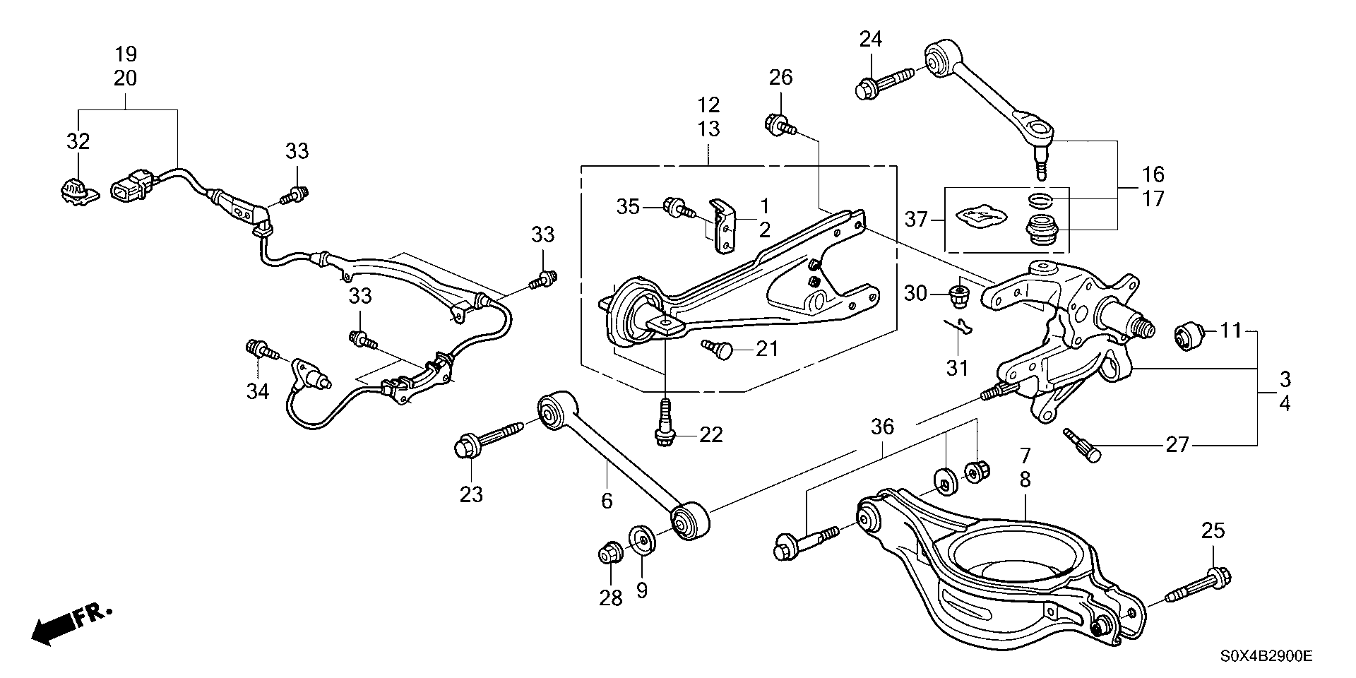 Full size assembly image of REAR LOWER ARM (1/1)