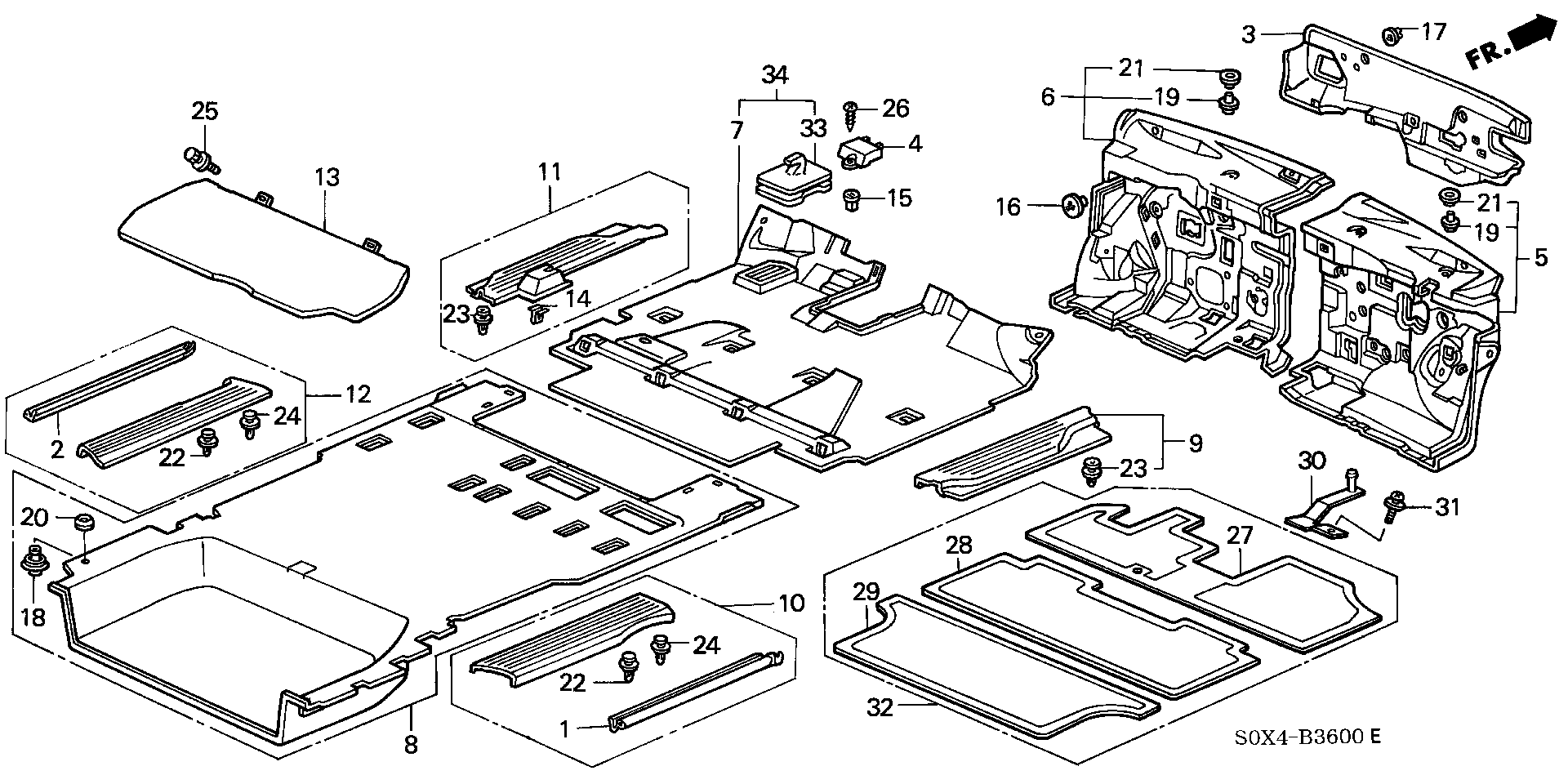 Diagram FLOOR MAT for your Honda Odyssey  