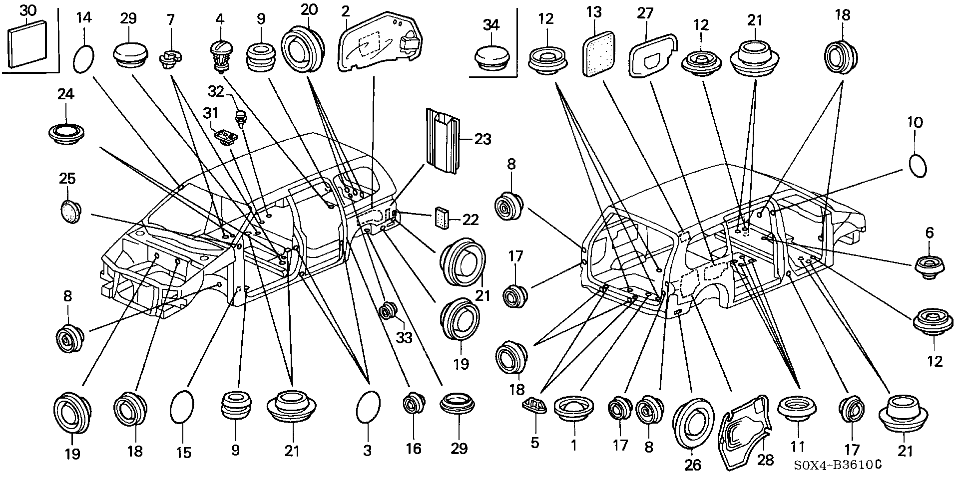 Diagram GROMMET for your 2023 Honda Accord   