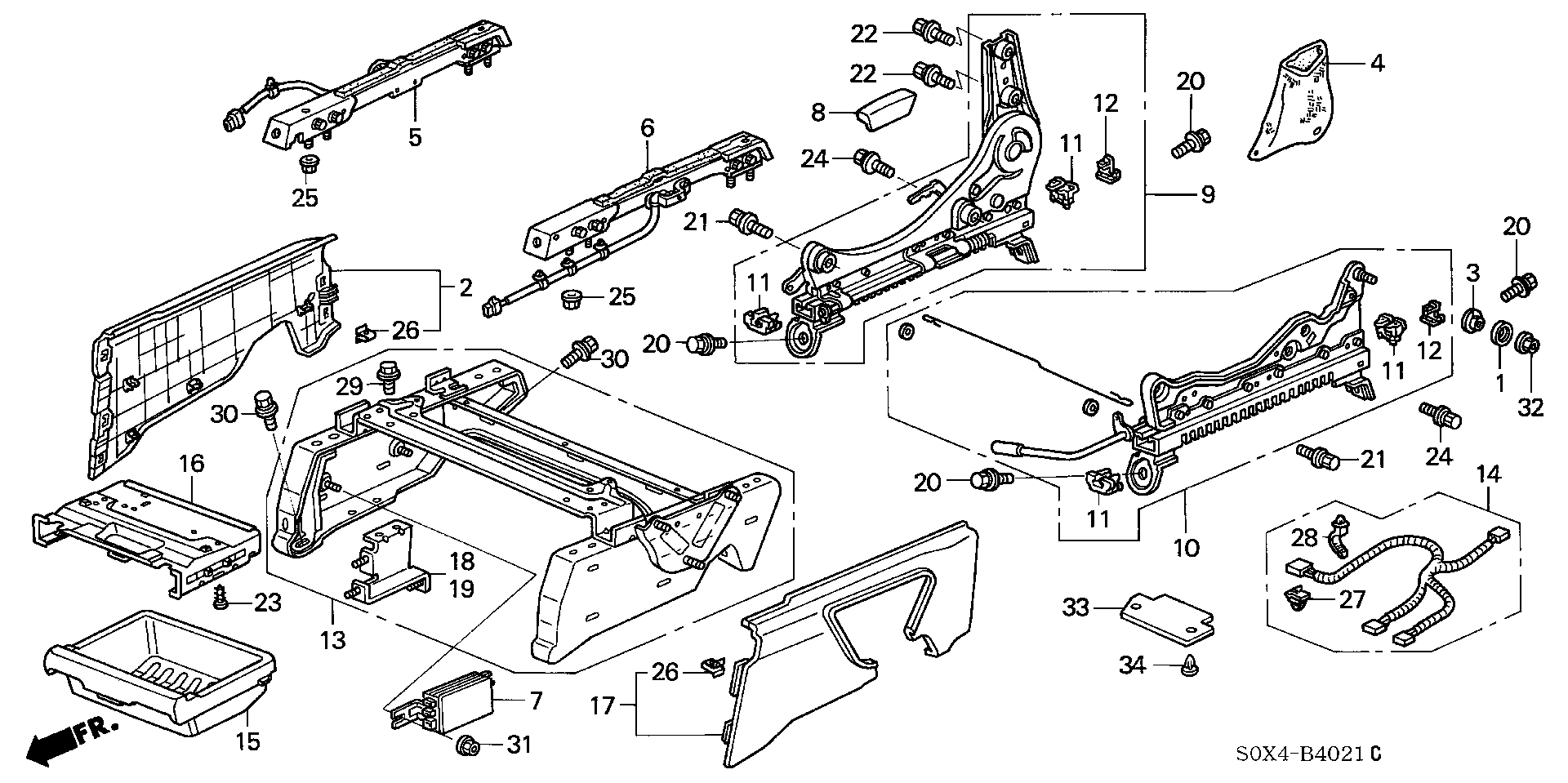 Full size assembly image of FRONT SEAT COMPONENTS (R.) (2) (1/1)