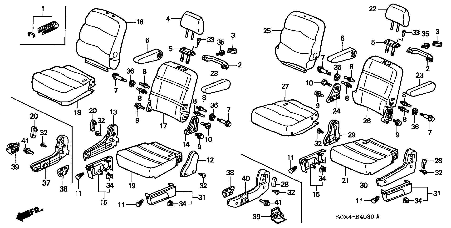 Full size assembly image of MIDDLE SEAT (CAPTAIN) (1/1)