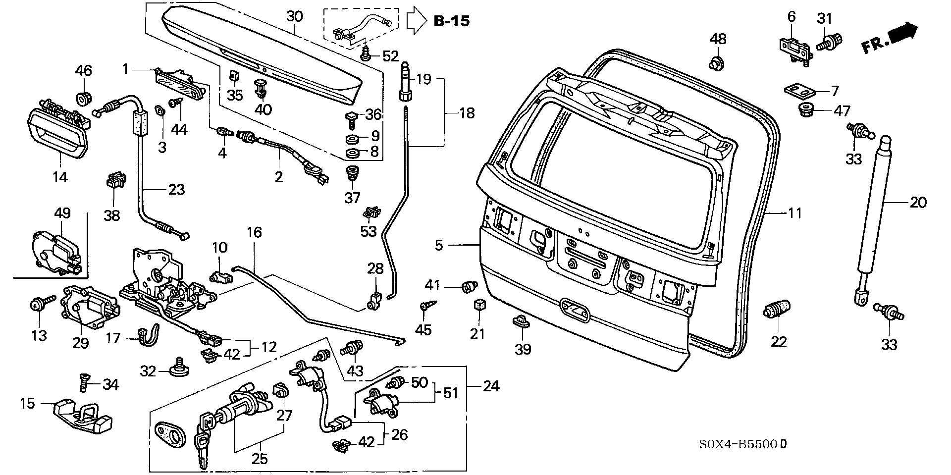 Diagram TAILGATE for your 2023 Honda Accord   