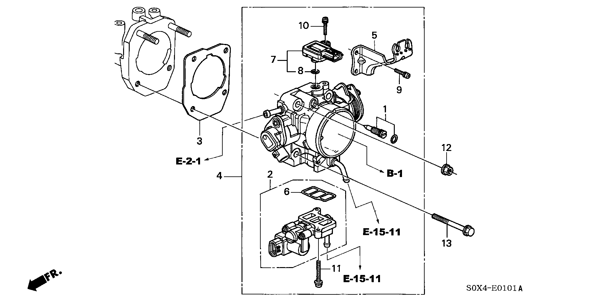 Diagram THROTTLE BODY ('02-) for your 2016 Honda Accord Coupe   