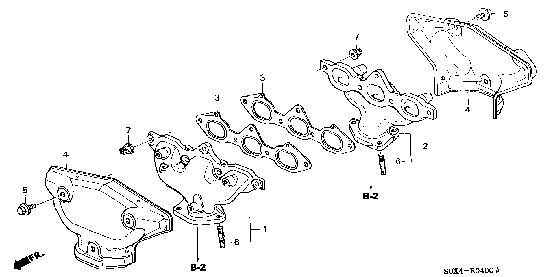 Diagram EXHAUST MANIFOLD for your Honda Odyssey  