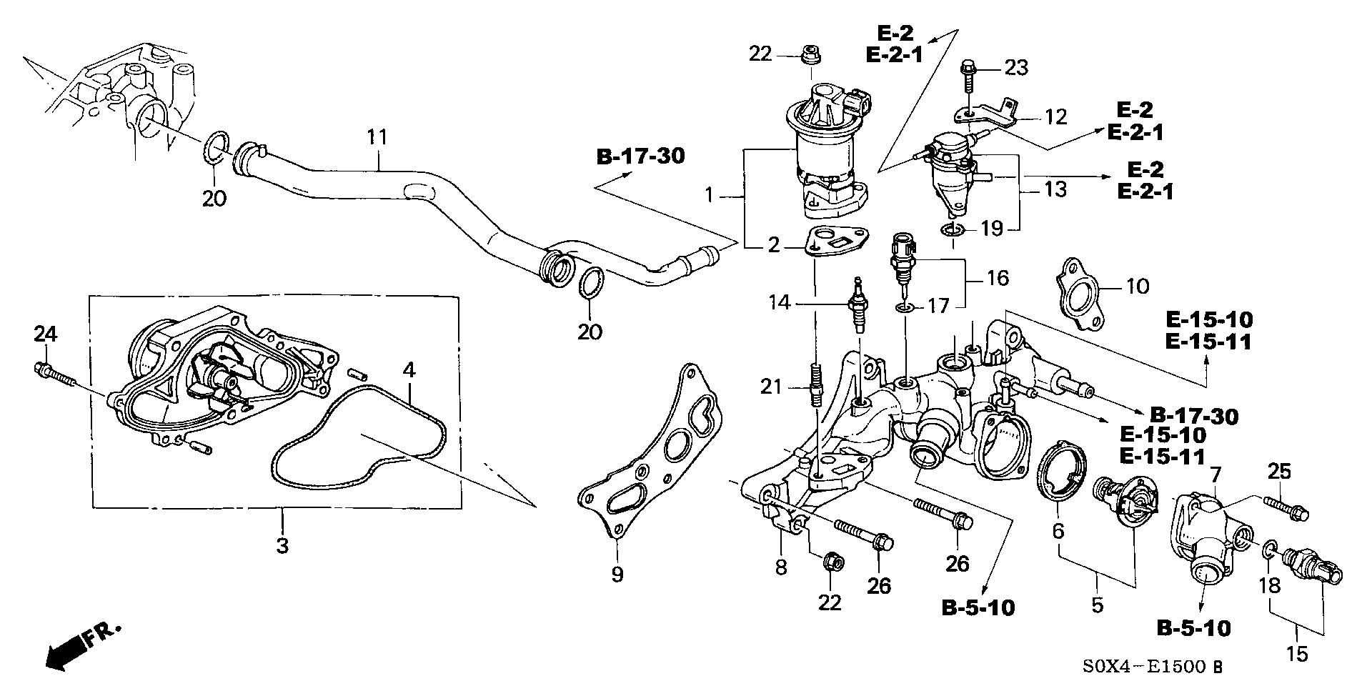 Diagram WATER PUMP@SENSOR for your 1994 Honda Accord   