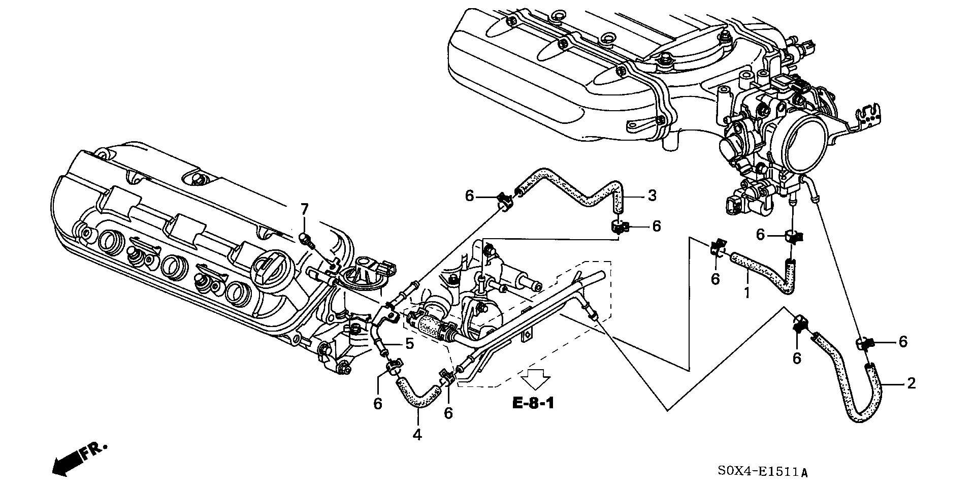 Full size assembly image of WATER HOSE ('02-) (1/1)