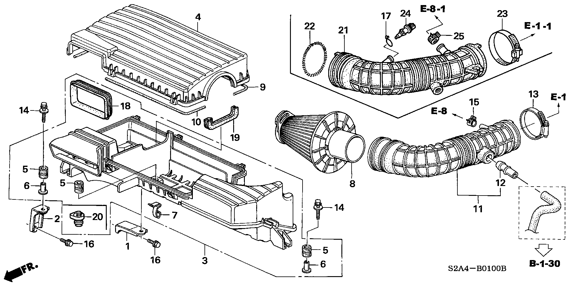 Diagram AIR CLEANER for your 1994 Honda Accord Coupe   