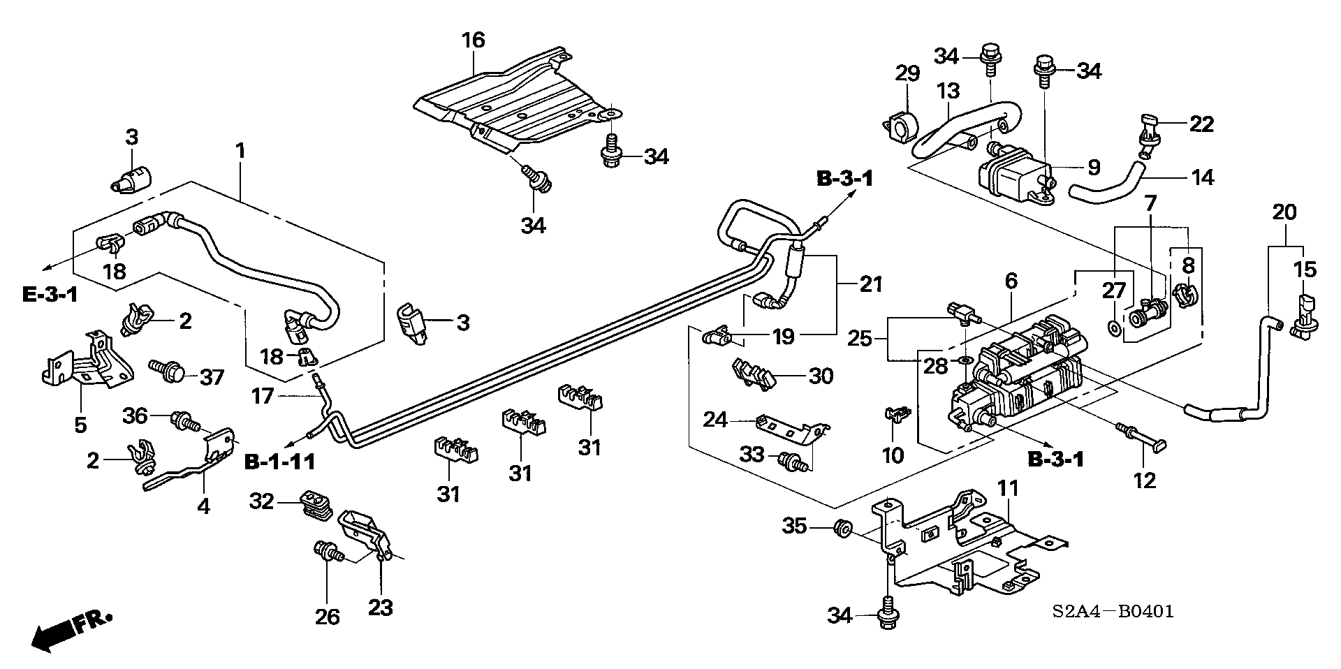 Diagram FUEL PIPE ('06-) for your 2003 Honda S2000   