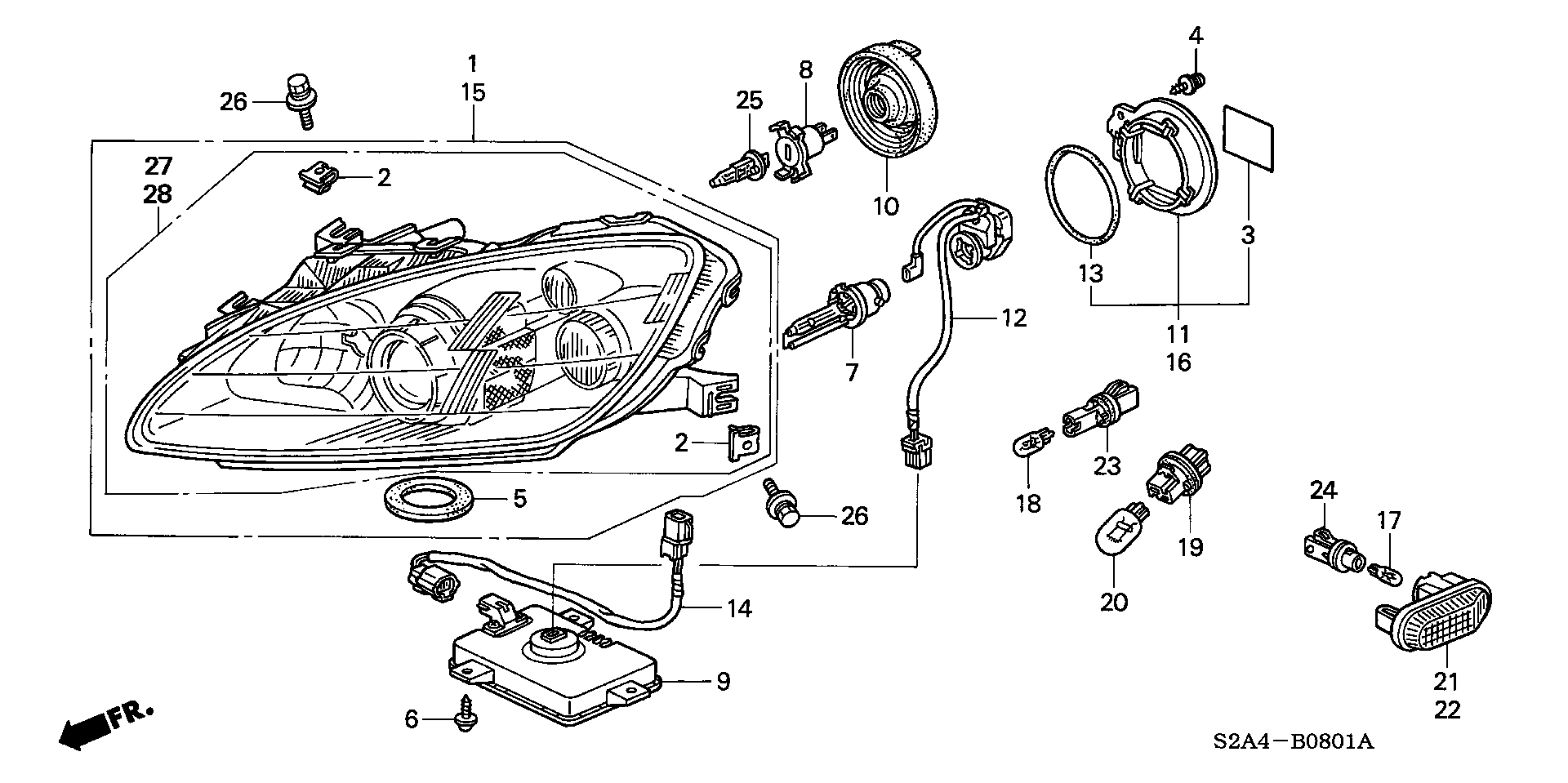 Diagram HEADLIGHT (2) for your Honda Civic Hatchback  