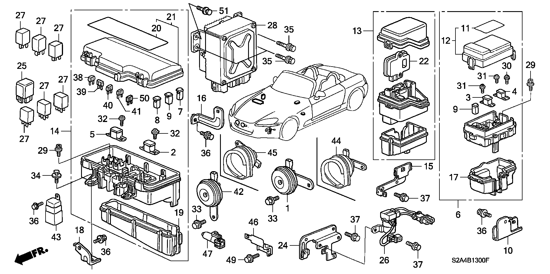 Diagram CONTROL UNIT (ENGINE ROOM) for your Honda