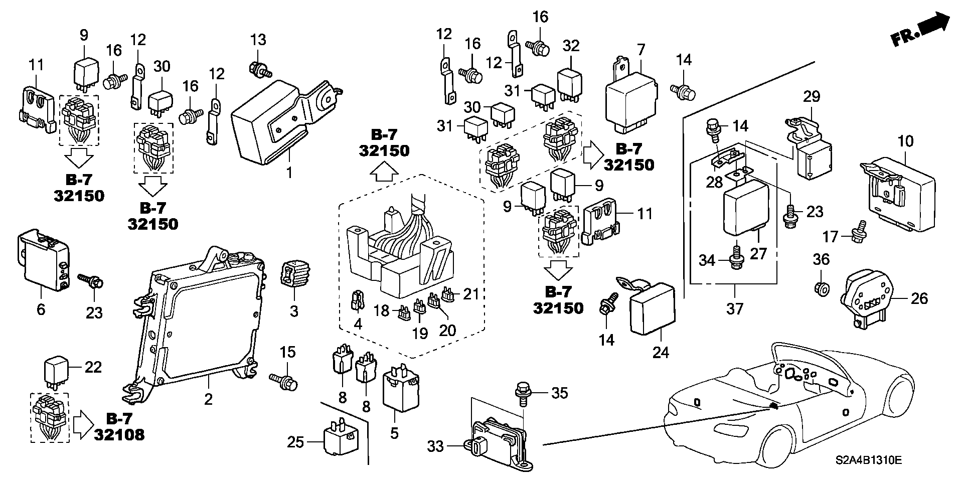 Diagram CONTROL UNIT (CABIN) for your Honda