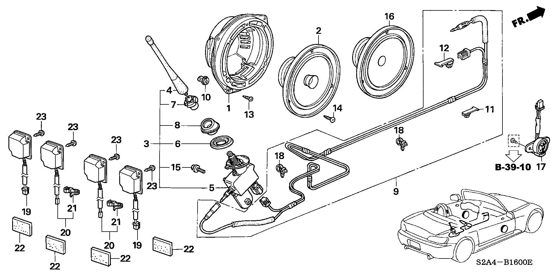 Diagram RADIO ANTENNA@SPEAKER for your Honda