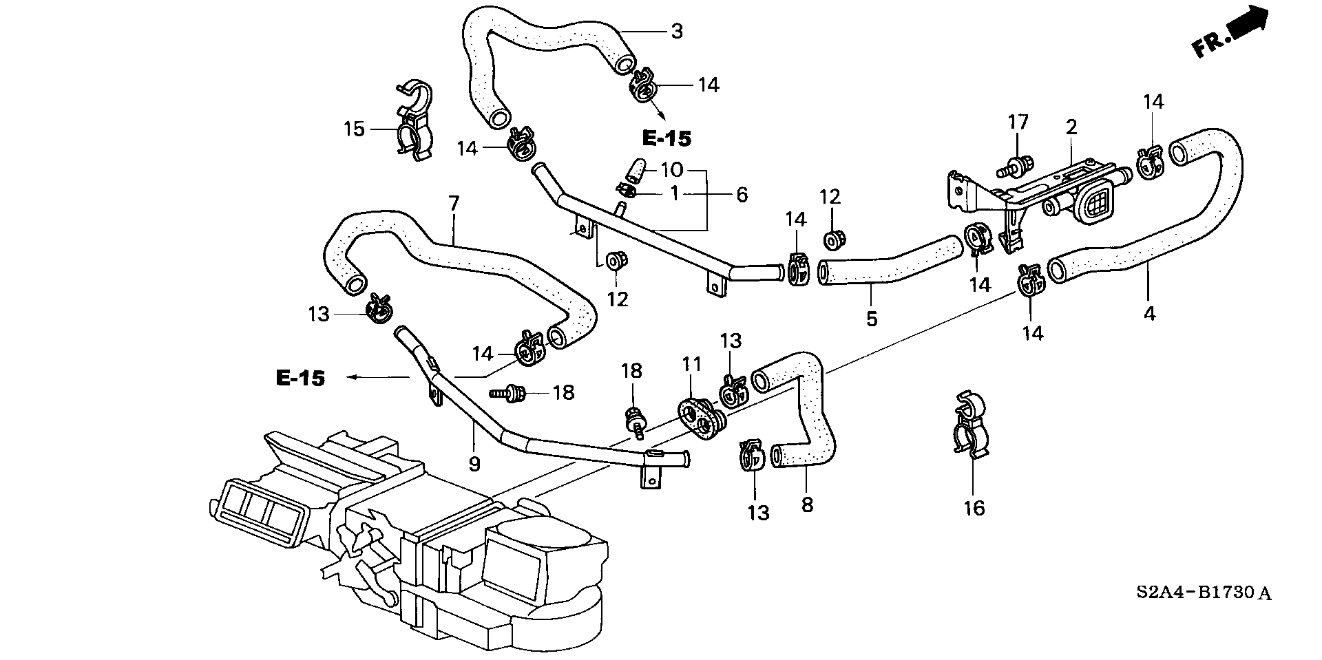 Diagram WATER VALVE for your 1990 Honda Accord Coupe 2.2L AT LX 