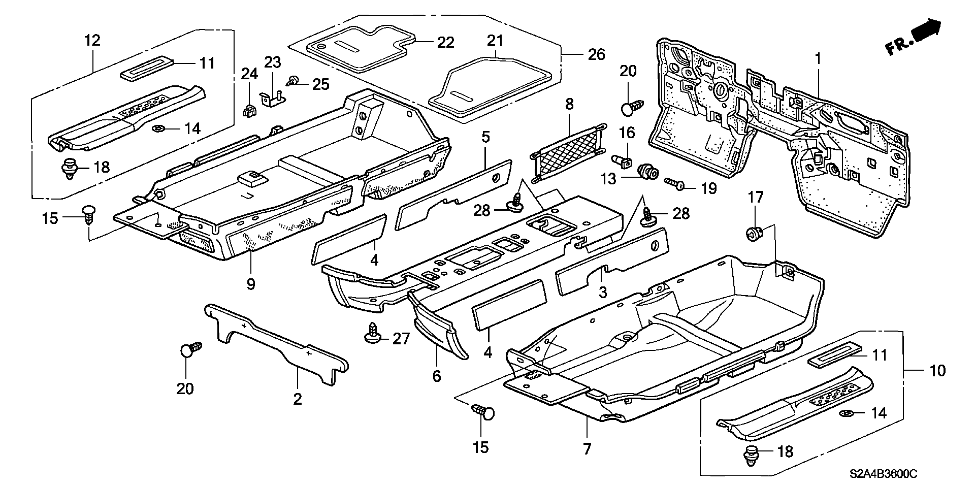 Diagram FLOOR MAT for your Honda S2000  