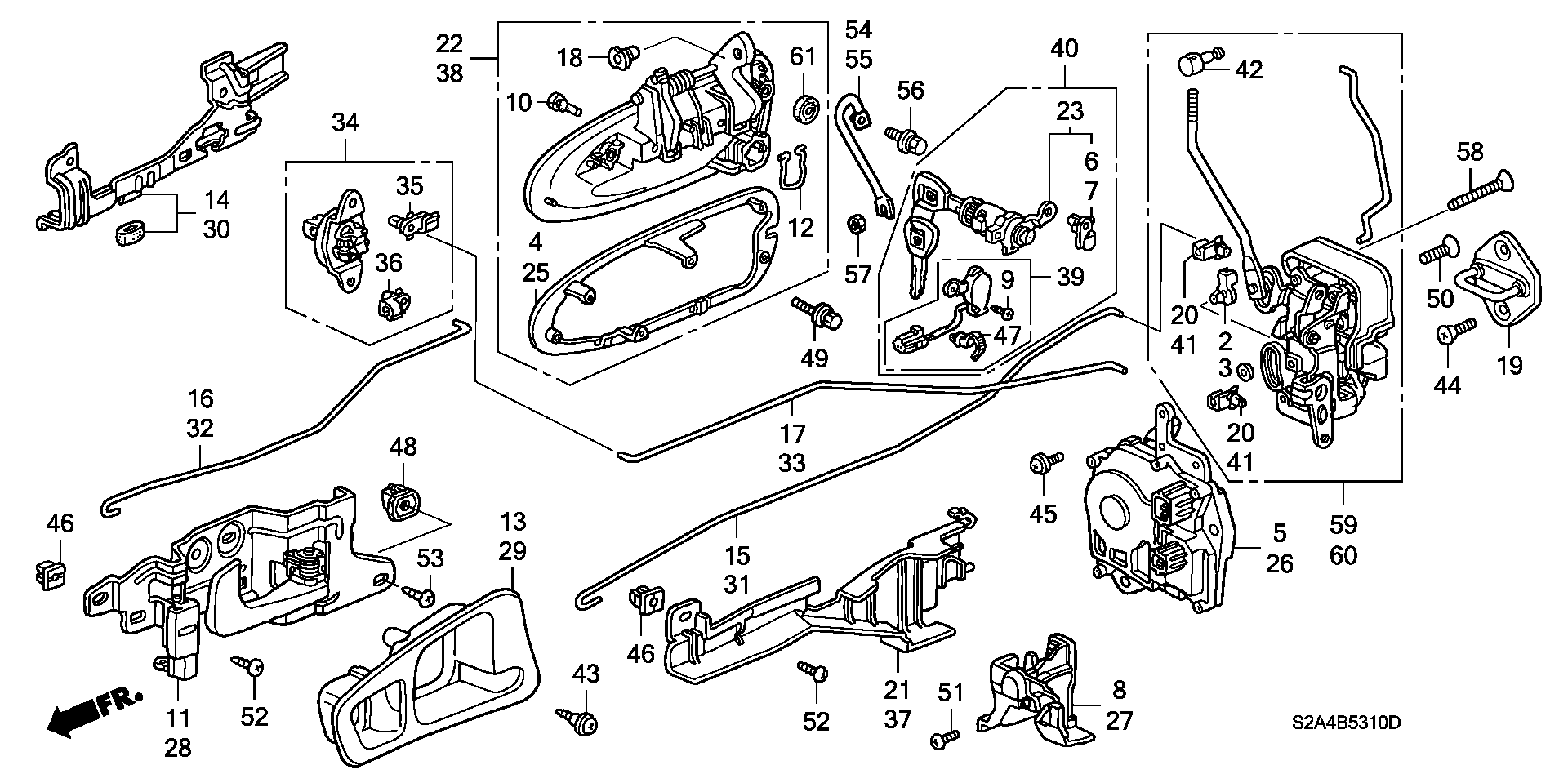 Diagram DOOR LOCKS for your 2007 Honda Pilot   