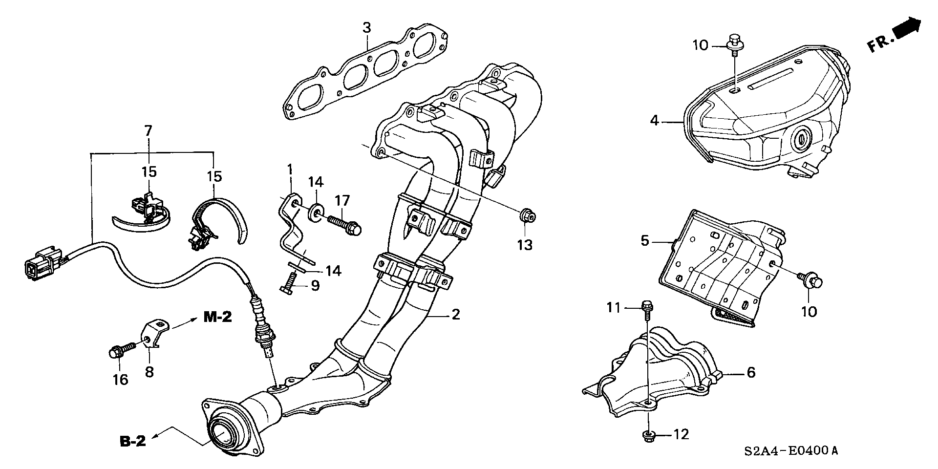 Diagram EXHAUST MANIFOLD for your Honda S2000  