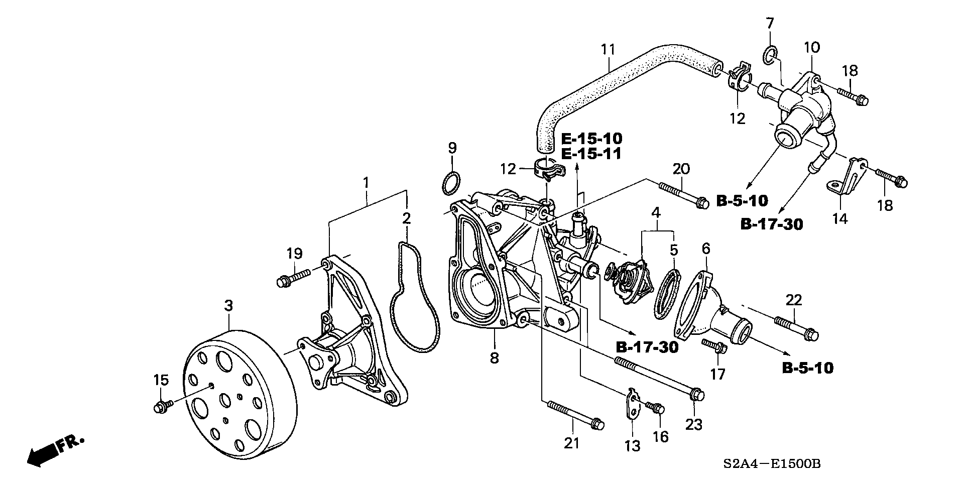 Diagram WATER PUMP for your 1976 Honda Civic Hatchback   