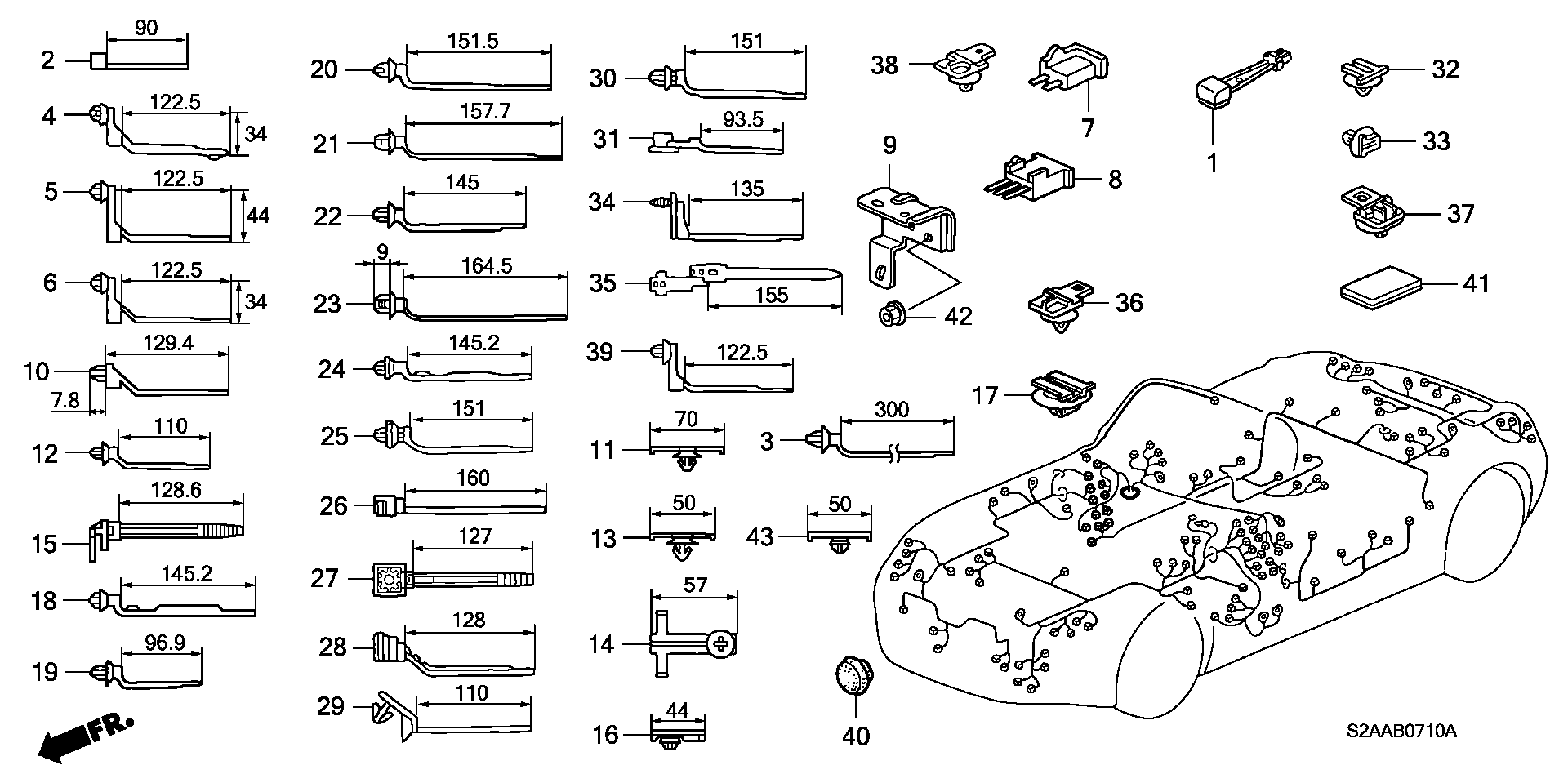 Diagram HARNESS BAND@BRACKET for your Honda