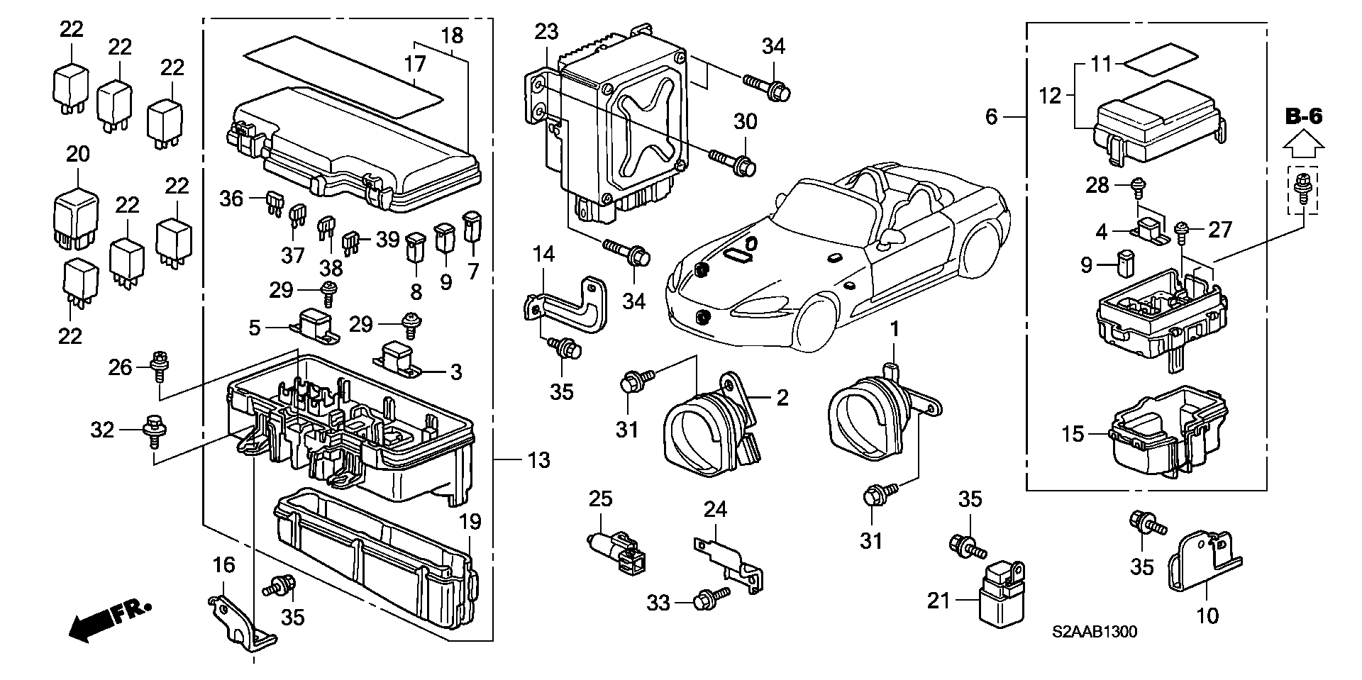 Diagram CONTROL UNIT (ENGINE ROOM) for your Honda