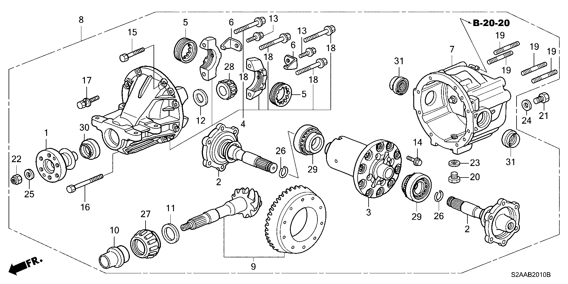 Diagram REAR DIFFERENTIAL for your Honda S2000  