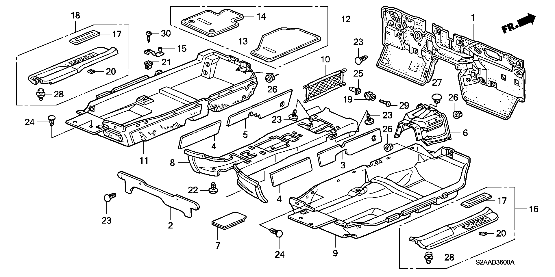 Diagram FLOOR MAT for your Honda S2000  