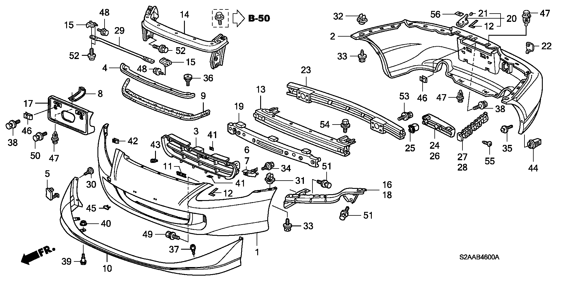 Diagram BUMPERS for your Honda S2000  