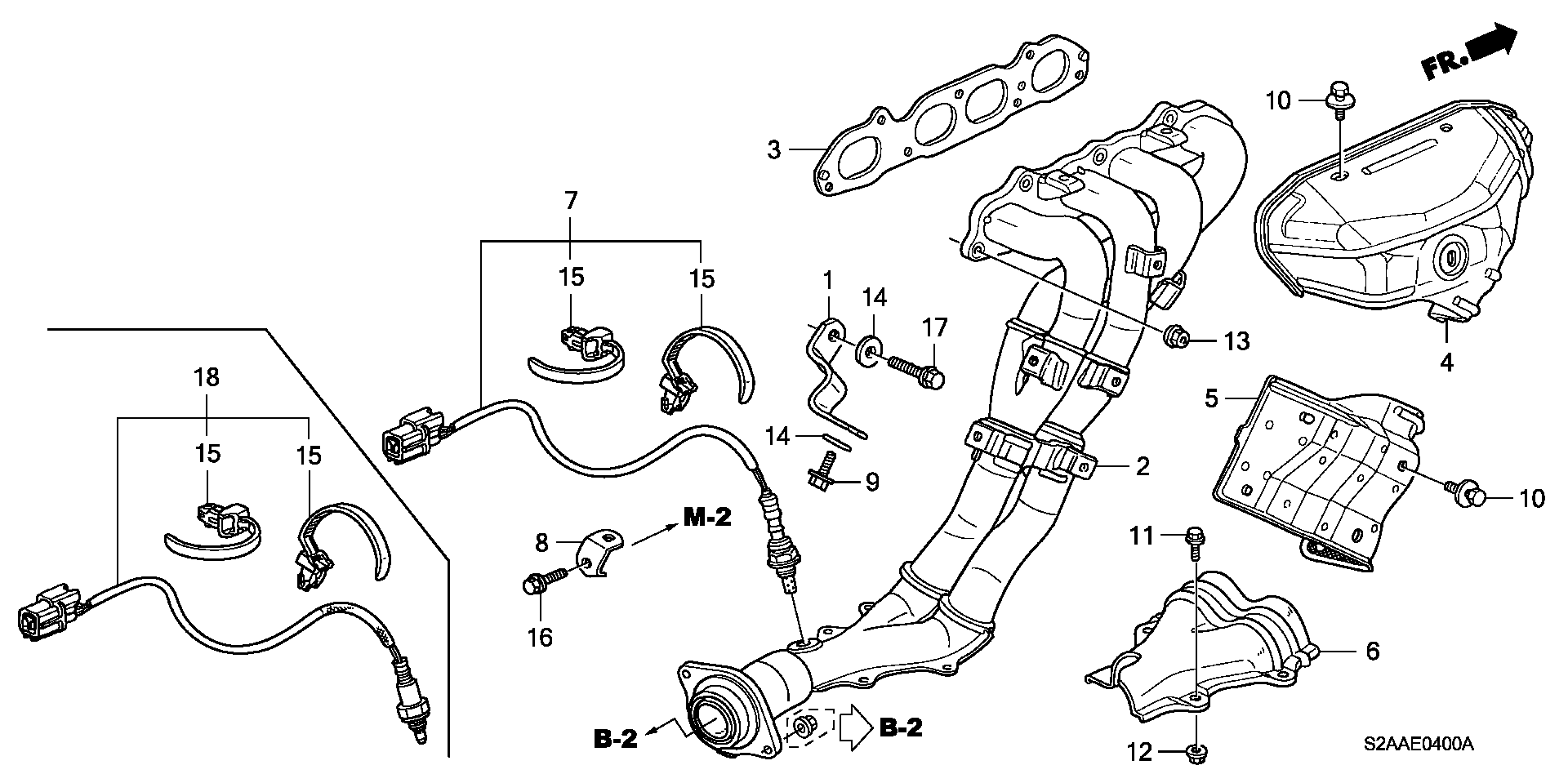 Diagram EXHAUST MANIFOLD for your Honda S2000  