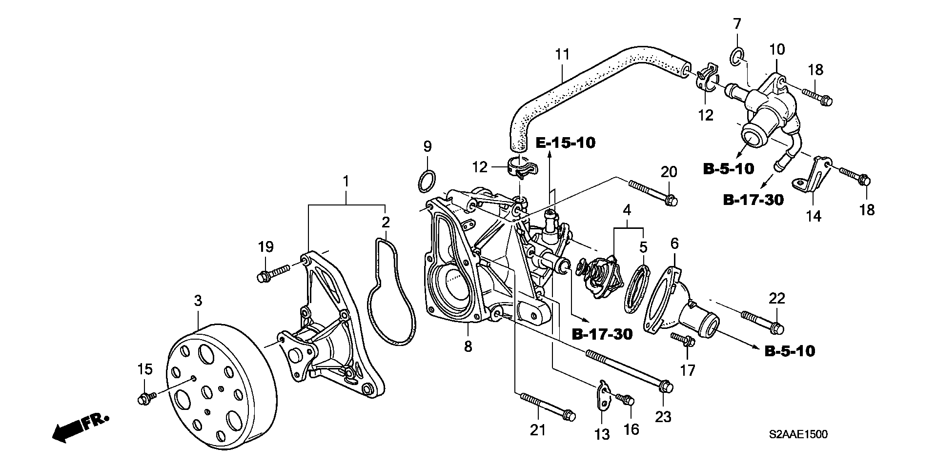 Diagram WATER PUMP for your 1976 Honda Civic Hatchback   