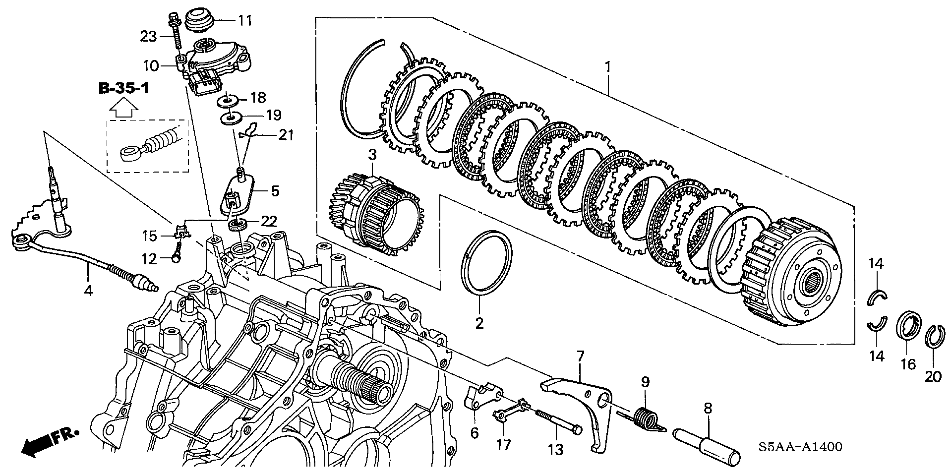 Diagram STARTING CLUTCH (CVT) for your 1996 Honda Accord Coupe   